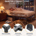 Queen Bed Frame 11 Points Support Metal Platform Bed with Storage Space