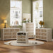 5 Drawer Tall Dresser for Bedroom, 47'' Rattan Dresser with Ample Storage, Boho Chest of Drawers, Thickened Curved Profile Design, Oak Dressers for Bedroom, Living Room