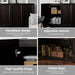 Modern Sideboard Accent 3 in 1 Buffet Storage Cabinet Display Buffet Cabinet Credenza with Adjustable Shelves for Dinging Room Living Room Entryway Coffee Bar,Dark Brown