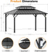 10x14 Black Hard Top Gazebo IndustrialGrade Weatherproof