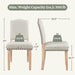Upholstered Dining Chairs Set of 6 Classic Fabric Kitchen Chairs with Nailhead Trim and Wooden Legs for Dining Room/Living Room/Restaurant/Apartment, Beige