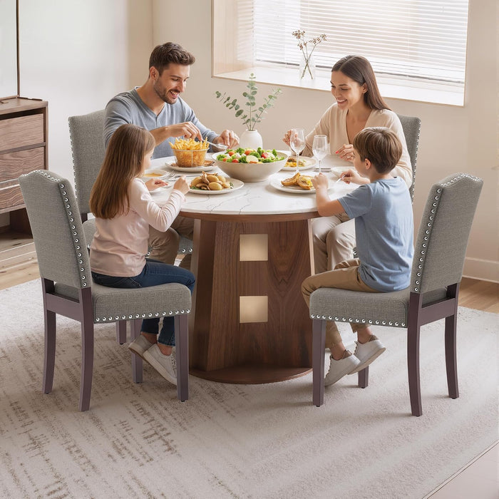 Upholstered Dining Chairs Set of 4 with Thickened Seat Cushion