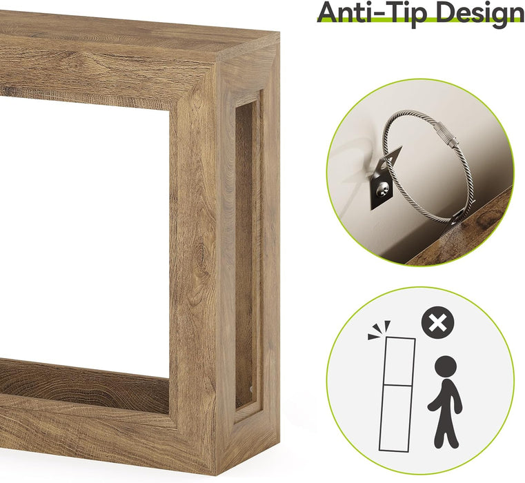 Narrow Console Tables, 63" Couch Table behind Sofa, Extra Long Console Table for Entryway, Hallway, Living Room, Entrance, Foyer, Modern Light Oak Brown