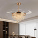 48" Crystal Retractable Ceiling Fan with Light - (Glam, Gold)