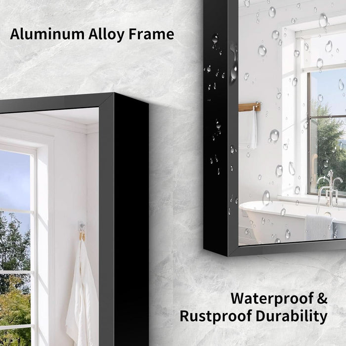 78"X35" Floor Mirror Full Length - Standing Mirror with Aluminum Alloy Frame, Large Body Mirror for Bedroom, Living Room, Wall Mounted or Leaning