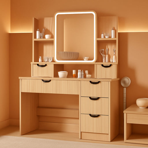 Vanity Dressing Table With Customizable LED Mirror