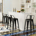 Metal Barstools Set of 4 Industrial Bar Stools with X-Brace Support, Matte Black, 30 Inch