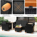 8 Piece Outdoor Conversation Set, Patio Cushioned Chairs (2, Black)