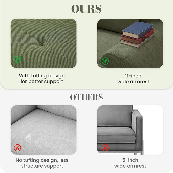 Emerald 108 Inches Overstuffed Boneless Tufted Sofa