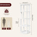 White Four Tier Rotating Bookshelf Tower Floorstanding