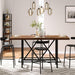 Dining Table for 6 People, Industrial Rectangular Kitchen Table with Metal Footrest, 35.43" Counter Height Dinner Table for Dining Room (Rustic Brown)