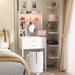 Small Vanity Desk with Hutch and Drawers, White Makeup Vanity Desk with Charging Station, Vanity Table Dressing Table with LED Lights, Vanity Desk No Mirror with Pegboard for Girls Women, 24"
