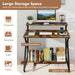 Rolling Computer Desk with Charging Station, Mobile Portable Laptop Desk with Monitor Stand & Storage Shelf, Small Desk with Lockable Wheels for Small Spaces, Home Office (Rustic Brown)