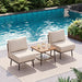 3-Piece Patio Conversation Set, Sectional Sofa with Coffee Table