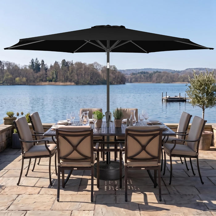 10 Ft Patio Umbrella Outdoor with Push Button Tilt, Black