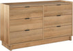 Oak Double Dresser with 52.5" Width