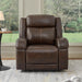Genuine Leather Power Recliner Chairs for Adults, Wall Hugger RV Recliner with Power Headrest & Charging Ports, Electric Recliner Sofa Chair for Living Room, Dark Brown