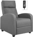 Fabric Massage Chair Adjustable Reclining Chairs Home Theater Sofa Modern Recliners, Gray