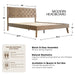 Queen Size Bed Frame, Headboard & Footboard, Solid Wood Platform Bed, Center Metal Legs with 12 Heavy-Duty Slatted Base, Easy Assemble, Noise & Slip-Free, No Box Spring Needed, Barnwood Finish IDQ-30