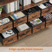 Industrial Seven Tier Bookshelf With Fabric Drawers