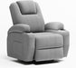Swivel Rocker Recliner Chair with Vibration Massage, 360° Swivel Recliner Chairs for Adults Ergonomic Lounge Chair with Cup Holders Lazy Boy Recliner Single Sofa Seat (Fabric, Gray)