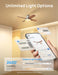 Ceiling Fans with Lights, 12 Speeds & 3 Fan Modes, Quiet DC Motor, Low Profile Easy to Install, Flush Mount Smart Ceiling Fan with Dimmable LED, 12H Timer for Bedroom, Remote, Silver, 44''