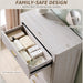 46" Tall Transitional 5-Drawer Dresser for Bedroom, Frosted Oak