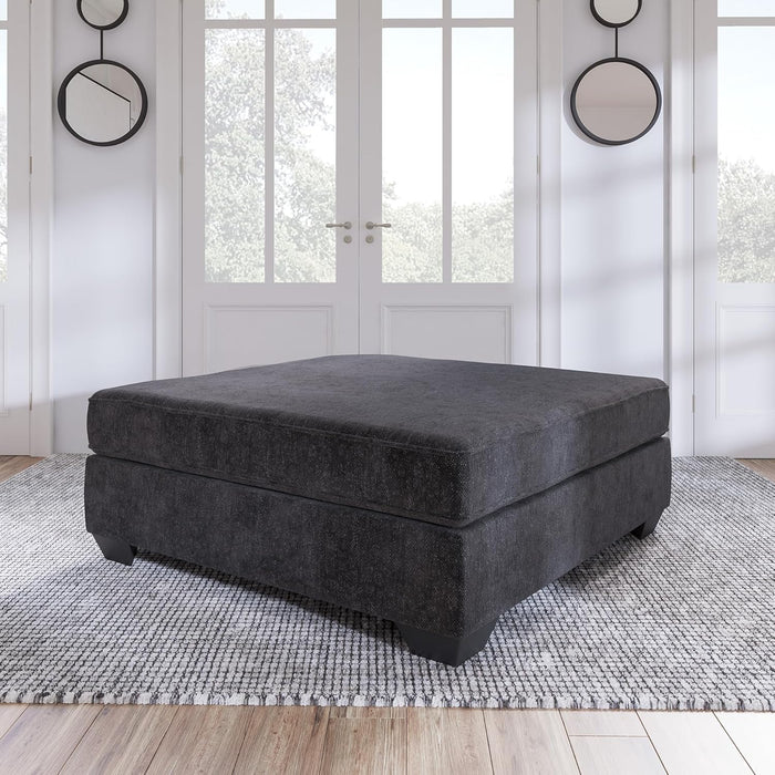 Lavernett Contemporary Square Oversized Accent Ottoman, Dark Gray