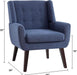 Accent Chair Living Room Chair, Upholstered Button Tufted Armchair, Linen Fabric Sofa Chairs for Bedroom, Living Room, Mid Century Modern Comfy Reading Chair (Dark Blue)
