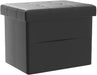® Folding Storage Ottoman Square Cube Foot Rest Footstool with Side Pocket,Leather Ottoman Seat for Living Room or Bedroom,Padded with Thick Sponge (Black 2PC, 16 * 12 * 12 Inches)