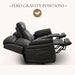 Zero Gravity Power Reclining Sofa with Adjustable Headrest, Electric Reclining Couch with USB & Type-C Ports, Power Loveseat Recliner Sofa for Living Room (Charcoal, 3 Seater Sofa)