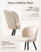 Upholstered Faux Leather Dining Chairs Set of 4, Cream White