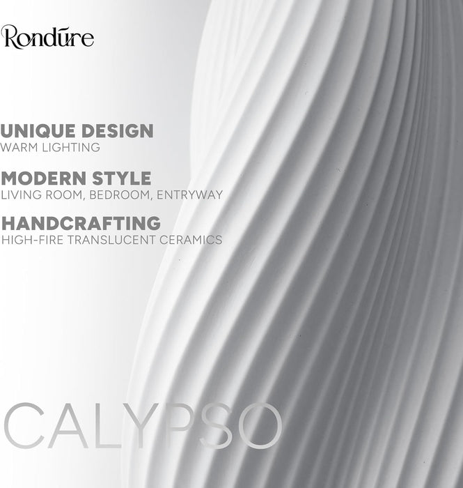 11.9" Modern Ceramic Table Lamp, Fully Dimmable Modern Bedside Lamps for Bedroom, Living Room and Nightstand, White Translucent Ceramic Shade, Warm Ambient Lighting, Corded, Bulb Included