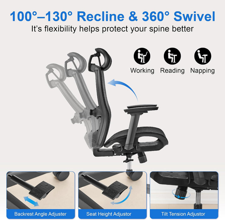 Ergonomic Office Chair,Comfy Desk Chair with Lumbar Support