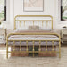 Full Metal Platform Bed Frame, Victorian Headboard & Footboard