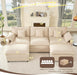108-Inch U-Shaped Premium-Quality Sectional Sofa Beige