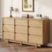 Oak Dresser for Bedroom, 59In Modern 9 Drawer Chest of Drawers