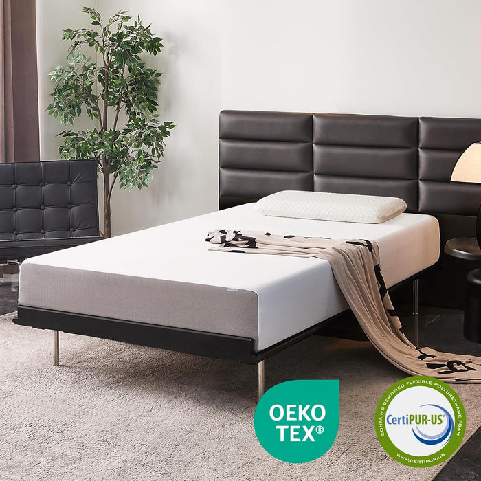 MemoryFoam Mattress Full Size White Grey Hypoallergenic