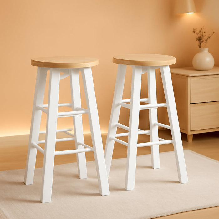 Element Counter Stools, Natural & White, 24", 2 Piece Set