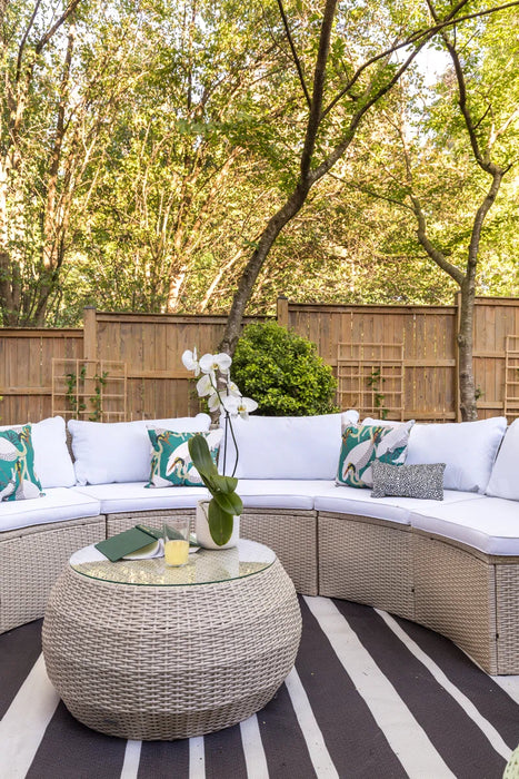 Cabble Wicker 6 - Person Patio Conversation Sets with Cushions