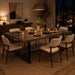 Industrial 71" Dining Table for 6-8, Rustic Kitchen Table, Walnut