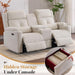 Cat-Proof Power Reclining Loveseat with Console & Drawer Storage, Loveseat Recliner with Tray Table, Electric Reclining Sofa with Heat & Massage, Extra Lumbar Pillow for Livingroom (Beige)
