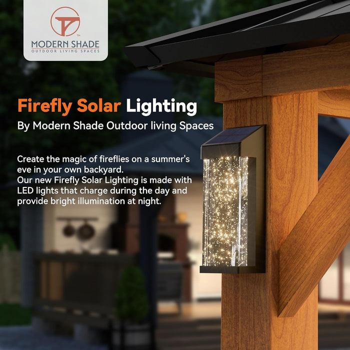 Modern Shade the Horizon Hard Top Gazebo 10' X 12' with 4 LED Lights, Permanent Hardtop Gazebo with Galvanized Steel Double Roof, Metal Gazebo with Decor Hooks, Mosquito Nettings for Patio, Wood Grain