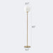Brass Gold LED Floorstanding Luminaire Frosted Globe