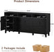 71" Sideboard Buffet Cabinet with Open Storage Shelf & Arched Doors