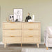 Natural Rattan 6-Drawer Dresser