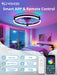RGB Ceiling Fans with Lights and Remote, 20 Inch Low Profile Ceiling Fan with Light, 3000K-6000K Dimmable & RGB, Modern Fandelier Flush Mount Ceiling Fan, Small LED Fan for Bedroom