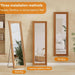 Full Length Mirror,71X32 Inch Full Length Mirror Wall Mounted,Vertical Hanging,Leaning Standing for Bedroom,Living Room,Rectangular Wooden Frame,Walnut Color.