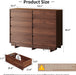 8 Drawer Walnut Dresser for Bedroom, 53" Wide Mid Century Modern Dresser
