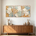 3D Neutral Earth Tone Impasto Ginkgo Leaf Textured Framed Canvas Wall Art Set, Pastel Minimalist Relief Wall Decor, Modern Art Prints for Living Room Hallway Bedroom Home Decor 24"X36"X3